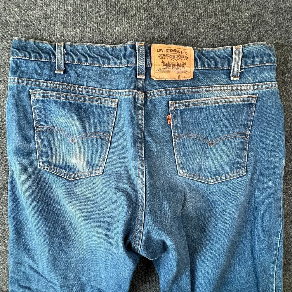 Vintage Levi's 506 Jeans Mens 38x29‎ Blue Denim Cotton Medium Wash Made In USA